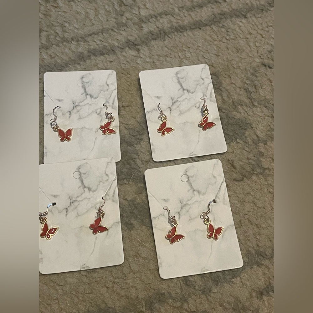 Red Butterfly 🦋 earrings (2️⃣)